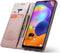 Hoesje Geschikt voor Samsung A31 met Anti Skim Bescherming - Pasjes Bookcase RFID Beschermd Cover - Roze - Luxe Telefoonhoesje Wallet Case Pasjeshouder PU Leder