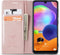 Hoesje Geschikt voor Samsung A31 met Anti Skim Bescherming - Pasjes Bookcase RFID Beschermd Cover - Roze - Luxe Telefoonhoesje Wallet Case Pasjeshouder PU Leder