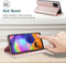 Hoesje Geschikt voor Samsung A31 met Anti Skim Bescherming - Pasjes Bookcase RFID Beschermd Cover - Roze - Luxe Telefoonhoesje Wallet Case Pasjeshouder PU Leder