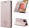 Hoesje Geschikt voor Samsung A42 met Anti Skim Bescherming - Pasjes Bookcase RFID Beschermd - Roze - Luxe Telefoonhoesje Wallet Case Pasjeshouder PU Leder