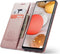 Hoesje Geschikt voor Samsung A42 met Anti Skim Bescherming - Pasjes Bookcase RFID Beschermd - Roze - Luxe Telefoonhoesje Wallet Case Pasjeshouder PU Leder