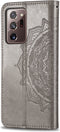Hoesje Geschikt voor Samsung Galaxy Note 20 Ultra Hoesje Met Pasjeshouder - Mandala Bookcase - Grijs