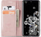 Hoesje Geschikt voor Samsung S20 Ultra met Anti Skim Bescherming - Pasjes Bookcase RFID Beschermd Cover - Roze - Luxe Telefoonhoesje Wallet Case Pasjeshouder PU Leder