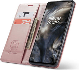 Hoesje Geschikt voor Xiaomi Poco M3 met Anti Skim Bescherming - Bookcase Pasjes RFID Beschermd Cover Case Roze Goud - Luxe Telefoonhoesje Wallet Case Pasjeshouder PU Leder