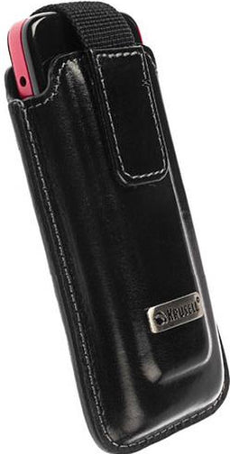 Hoesje - Krusell - Apollo Serie - Echt Leer Insteekhoes - Zwart - Hoesje Geschikt Voor