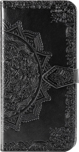Hoesje Met Pasjeshouder Geschikt voor iPhone 11 - Mandala Bookcase - Zwart