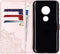 Hoesje Met Pasjeshouder Geschikt voor Motorola Moto G7 Play - Mandala Bookcase - Lichtroze