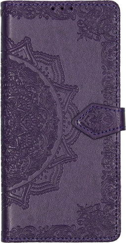 Hoesje Met Pasjeshouder Geschikt voor Motorola Moto G8 Power Lite - Mandala Bookcase - Paars