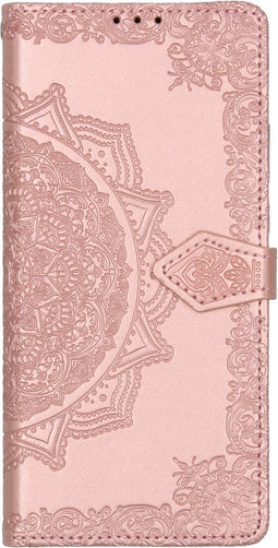 Hoesje Met Pasjeshouder Geschikt voor Motorola Moto G8 Power Lite - Mandala Bookcase - Roze