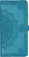 Hoesje Met Pasjeshouder Geschikt voor Motorola Moto G8 Power Lite - Mandala Bookcase - Turquoise