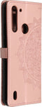 Hoesje Met Pasjeshouder Geschikt voor Motorola Moto G8 Power Lite - Mandala Bookcase - Roze