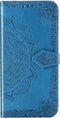 Hoesje Met Pasjeshouder Geschikt voor Motorola Moto G9 Play / Moto E7 Plus - Mandala Bookcase - Turquoise