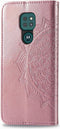 Hoesje Met Pasjeshouder Geschikt voor Motorola Moto G9 Play / Moto E7 Plus - Mandala Bookcase - Roze