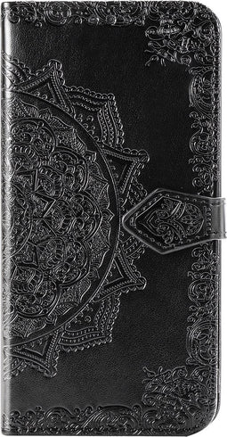Hoesje Met Pasjeshouder Geschikt voor Oppo A9 (2020) / A5 (2020) - Mandala Bookcase - Zwart