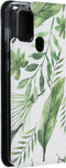 Hoesje Met Pasjeshouder Geschikt voor Samsung Galaxy A21s - Design Softcase Bookcase (Chester) met standaard - Meerkleurig / Monstera Leafs
