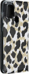 Hoesje Met Pasjeshouder Geschikt voor Samsung Galaxy A21s - Design Softcase Bookcase (Chester) met standaard - Meerkleurig / Panther Black / Gold