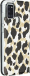 Hoesje Met Pasjeshouder Geschikt voor Samsung Galaxy A21s - Design Softcase Bookcase (Chester) met standaard - Meerkleurig / Panther Black / Gold