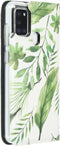 Hoesje Met Pasjeshouder Geschikt voor Samsung Galaxy A21s - Design Softcase Bookcase (Chester) met standaard - Meerkleurig / Monstera Leafs