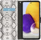 Hoesje Met Pasjeshouder Geschikt voor Samsung Galaxy A72 - Slangenprint Bookcase - Wit