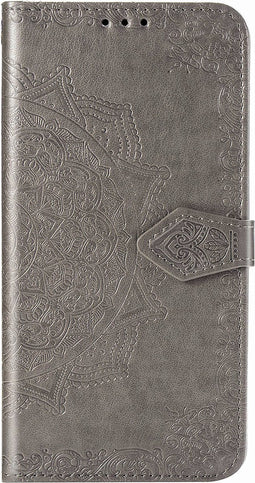 Hoesje Met Pasjeshouder Geschikt voor Samsung Galaxy S20 - Mandala Bookcase - Grijs