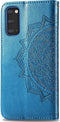 Hoesje Met Pasjeshouder Geschikt voor Samsung Galaxy S20 - Mandala Bookcase - Turquoise