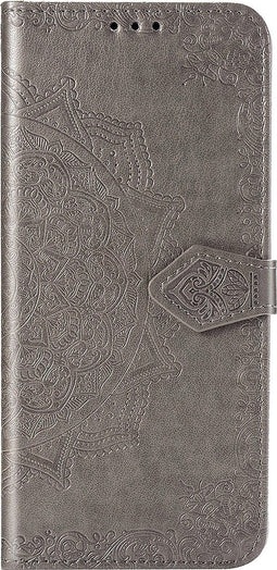 Hoesje Met Pasjeshouder Geschikt voor Sony Xperia 5 - Mandala Bookcase - Grijs