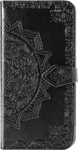 Hoesje Met Pasjeshouder Geschikt voor Xiaomi Mi 10 Pro / Mi 10 - Mandala Bookcase - Zwart