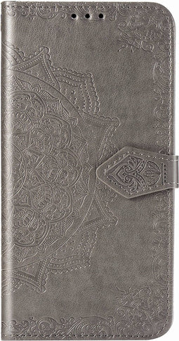 Hoesje Met Pasjeshouder Geschikt voor Xiaomi Poco F2 Pro - Mandala Bookcase - Grijs