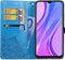 Hoesje Met Pasjeshouder Geschikt voor Xiaomi Redmi 9 - Mandala Bookcase - Turquoise