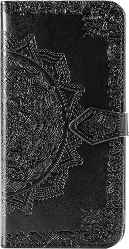 Hoesje Met Pasjeshouder Geschikt voor Xiaomi Redmi 9A - Mandala Bookcase - Zwart