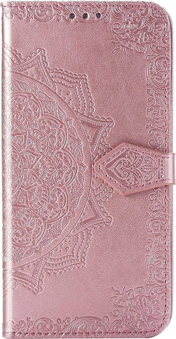 Hoesje Met Pasjeshouder Geschikt voor Xiaomi Redmi Note 8 Pro - Mandala Bookcase - Lichtroze