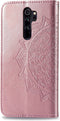 Hoesje Met Pasjeshouder Geschikt voor Xiaomi Redmi Note 8 Pro - Mandala Bookcase - Lichtroze