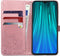 Hoesje Met Pasjeshouder Geschikt voor Xiaomi Redmi Note 8 Pro - Mandala Bookcase - Lichtroze