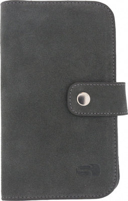 Hoesje - Senza - Slide Serie - Echt Leer Bookcase - Grijs - Hoesje Geschikt Voor