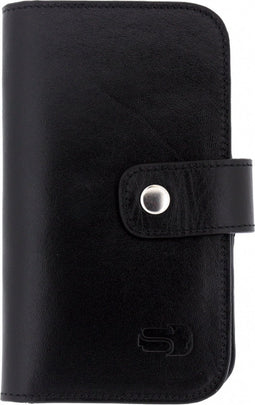 Hoesje - Senza - Slide Serie - Echt Leer Bookcase - Zwart - Hoesje Geschikt Voor