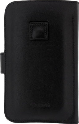 Hoesje - Senza - Slide Serie - Echt Leer Bookcase - Zwart - Hoesje Geschikt Voor