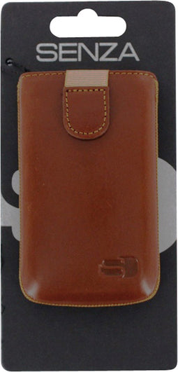 Hoesje - Senza - Slide Serie - Echt Leer Insteekhoes - Cognac - Hoesje Geschikt Voor