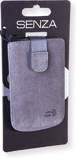 Hoesje - Senza - Slide Serie - Echt Leer Insteekhoes - Grijs - Hoesje Geschikt Voor