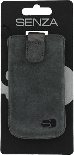 Hoesje - Senza - Slide Serie - Echt Leer Insteekhoes - Grijs - Hoesje Geschikt Voor