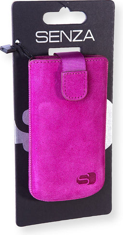 Hoesje - Senza - Slide Serie - Echt Leer Insteekhoes - Hot Pink - Hoesje Geschikt Voor