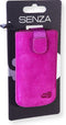 Hoesje - Senza - Slide Serie - Echt Leer Insteekhoes - Hot Pink - Hoesje Geschikt Voor