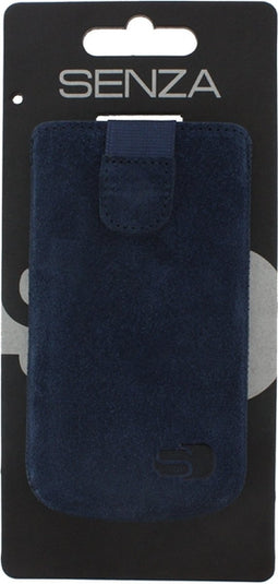 Hoesje - Senza - Slide Serie - Echt Leer Insteekhoes - Intense Blue - Hoesje Geschikt Voor