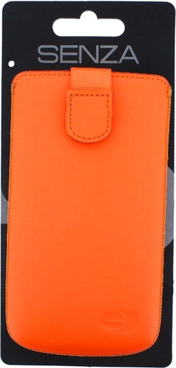 Hoesje - Senza - Slide Serie - Echt Leer Insteekhoes - Neon Orange - Hoesje Geschikt Voor