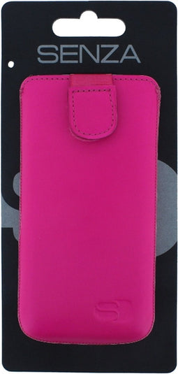 Hoesje - Senza - Slide Serie - Echt Leer Insteekhoes - Neon Pink - Hoesje Geschikt Voor