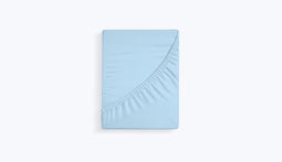 Hoeslaken jersey 1 persoons (90-100 cm) / Aquablauw