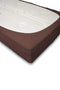 Hoeslaken Jersey Katoen Stretch 35cm Hoge Hoek - bruin 80/90x190/200cm - 1 Persoons