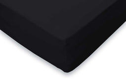 Hoeslaken Jersey Katoen Stretch 35cm Hoge Hoek - zwart 120/130/140x200cm - Twijfelaar - 2 Persoons