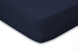 Hoeslaken Katoen Perkal 35cm Hoekhoogte - donker blauw 80x200cm