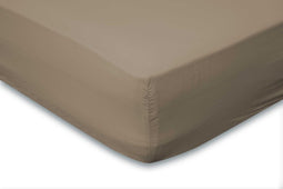 Hoeslaken Katoen Perkal 35cm Hoekhoogte - zand 80x200cm