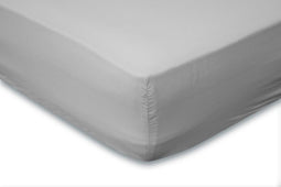 Hoeslaken Katoen Perkal 35cm Hoekhoogte - zilver 180x210/220cm